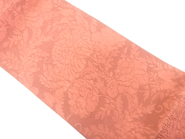 JAPANESE FUKURO OBI / MATELASSE / WOVEN FLOWER ARABESQUE